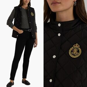 Lauren Ralph Lauren Crest Detail Quilted Vest